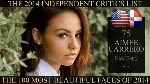 世界で最も美しい顔100人 2014年、75位はエイミーカレロ