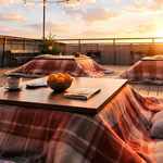 屋上コタツ！みかん・おしるこ・ボードゲームなどで、まったりと