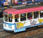 トラ・ダチョウなど描いた広電「動物電車」が終了、かつての神戸市電時代デザインに復元