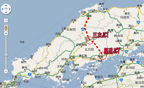 中国横断自動車道 尾道松江線、三次JCT(広島)の工事のようす