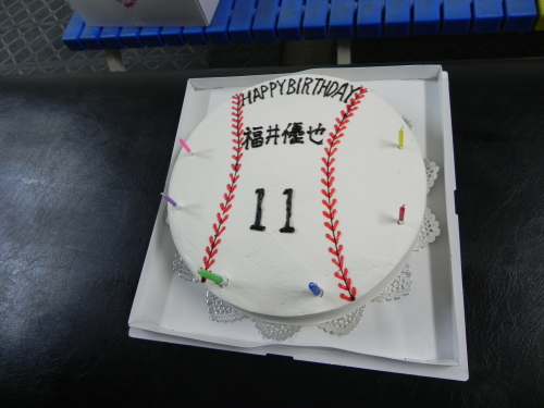 福井優也 投手 誕生日ケーキ