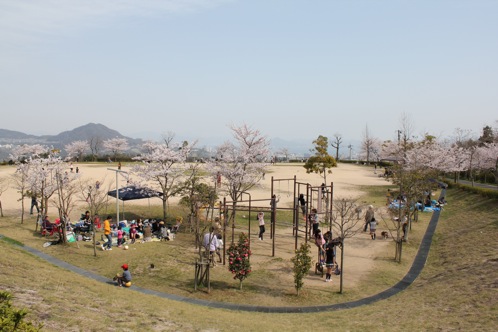広島市 佐伯運動公園は街を見下ろす広大な敷地 お花見にも