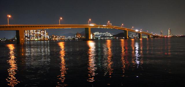 広島はつかいち大橋で夜景萌え