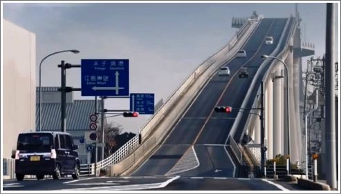 ダイハツCM ベタ踏み坂は、実在した！江島大橋、島根と鳥取の県境の橋だった