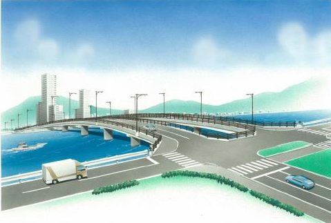新八幡橋から廿日市大橋東詰め交差点までの工事が開始、4車線化へ