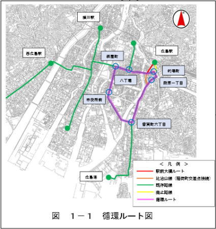 駅前大橋ルート など路線図イメージ