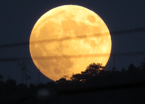満月に輝く10月8日の月
