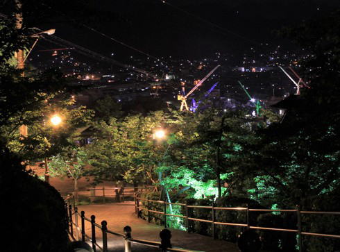 夜の千光寺公園 園内の様子