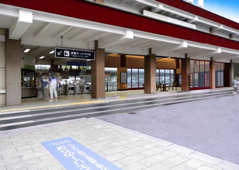 宮島口駅が和のイメージへリニューアル、外国語案内員も配置