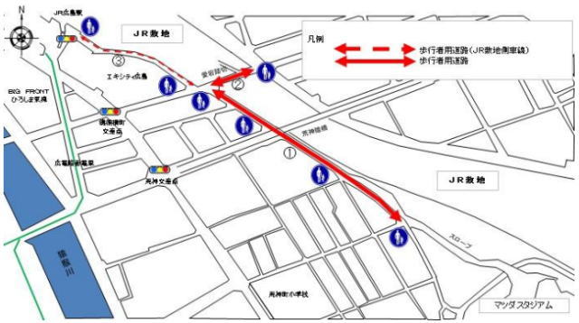 カープ日本一 決定時の交通規制図2