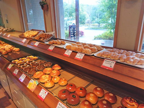 東広島 工房こばぱん（八本松店）緑の窓辺とパン