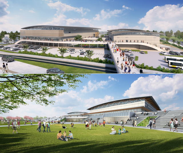 福山市総合体育館 2019年度中に完成、福山競馬場跡に建替え