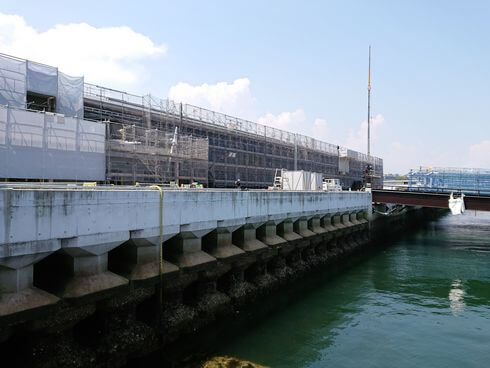 厳島港ターミナル 骨組みが出来上がってきた