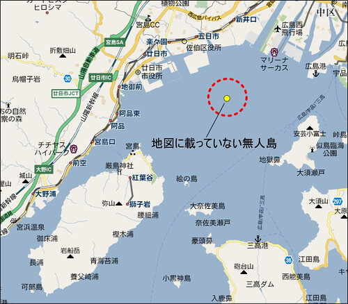 津久根島 （通称 アマンジャク）地図