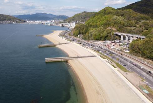 ベイサイドビーチ坂、広島市から近い眺め良し1200mのロングビーチ