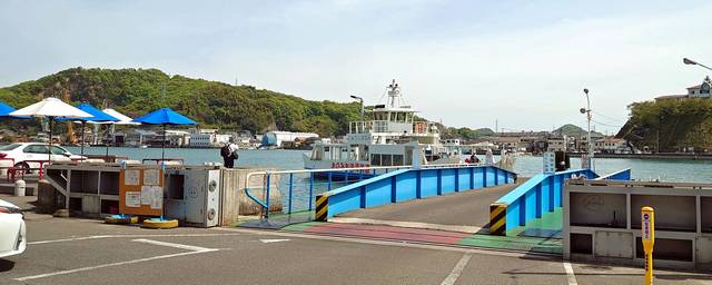 おのみち渡し船（兼吉渡し）フェリー乗り場　尾道側のフェリー乗り場の様子