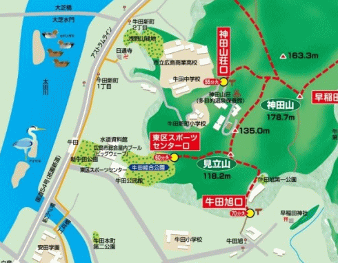 広島市東区「見立山」 ハイキングマップ