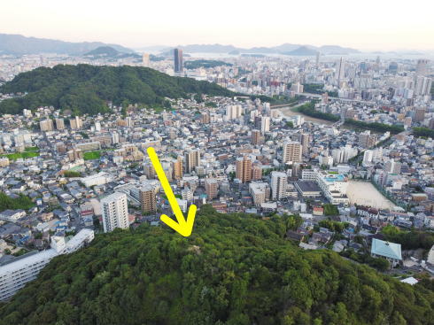 広島市東区「見立山」上空からの風景
