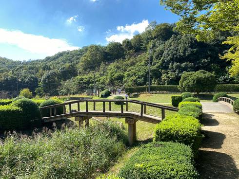 堂々公園　堂々川六番砂留近くの様子