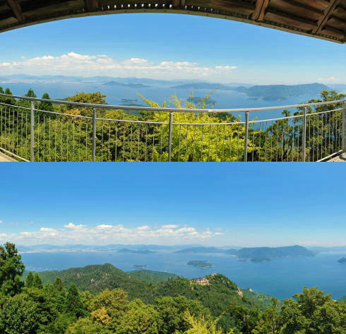 宮島・弥山展望台 からの風景比較