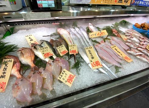 とれたて元気市 広島店「JAのお魚屋さん」にならぶ鮮魚たち