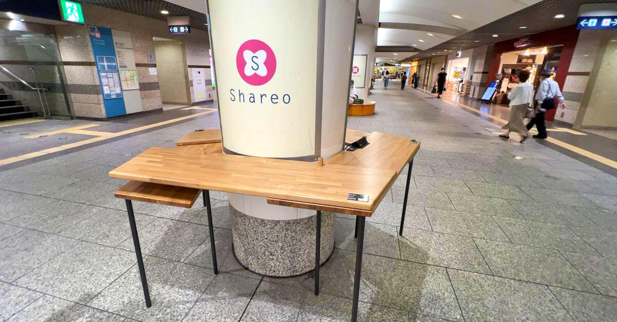 広島の地下街シャレオに、テーブルやフリーWiFi・充電スポット「シェアカウンター」設置