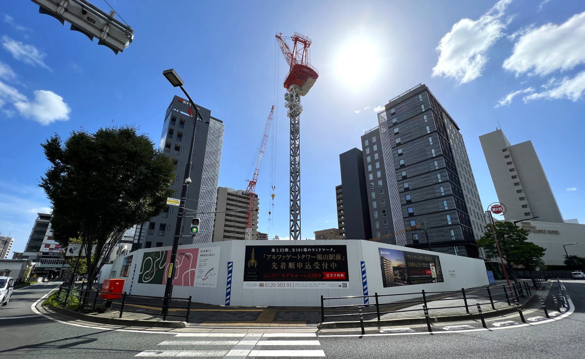 福山駅前再開発 キャスパ跡地に25階建て「アルファゲートタワー」、商業施設とマンションに