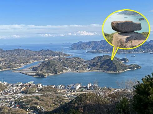 鳴滝山展望台から見た岩子島