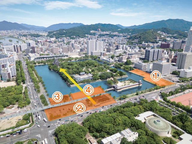 広島城三の丸 整備事業、多目的エリアとイベントステージ