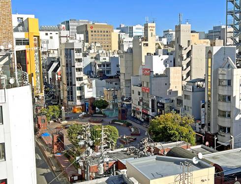 新天地公園　広島の街なかにある広場（俯瞰で見た様子）