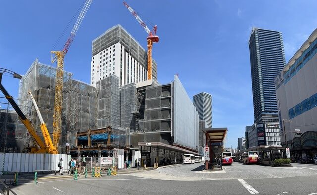 新広島駅ビル工事、南口の風景