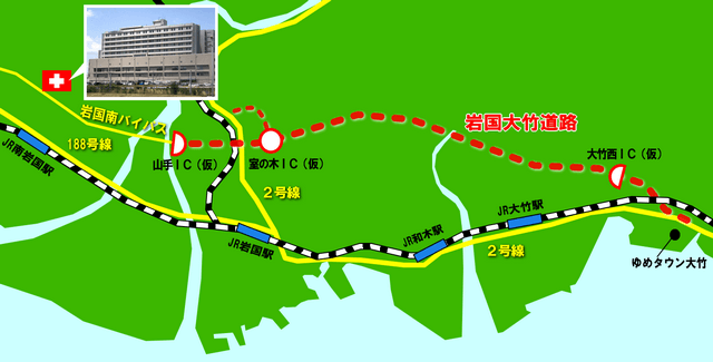 岩国大竹道路 ルート・配置と周辺地図