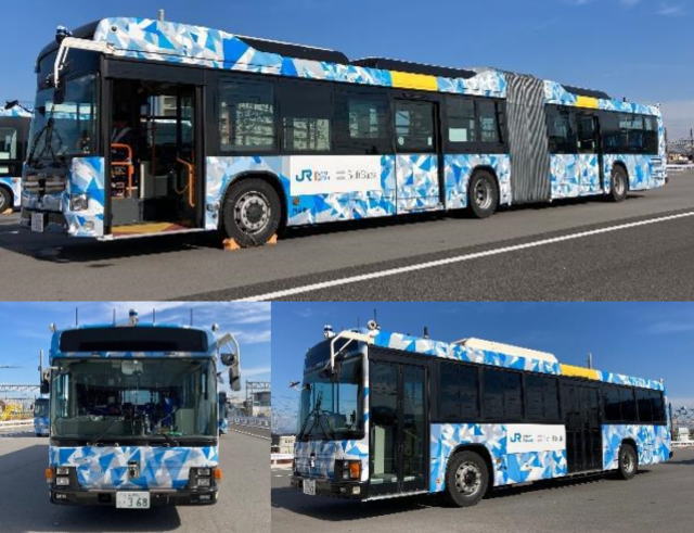 長い！約18メートル連節バス等の自動運転・隊列走行東広島で実証実験中、走行バスに無料試乗も