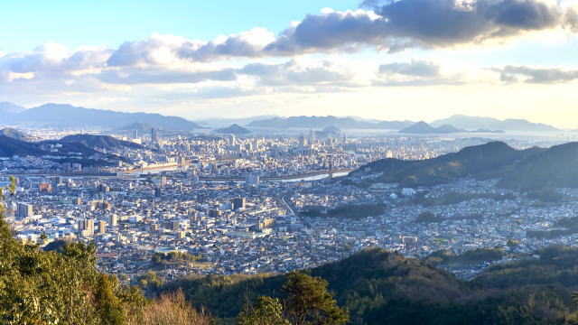 広島市中心部はデルタ地帯に発達した都市 写真