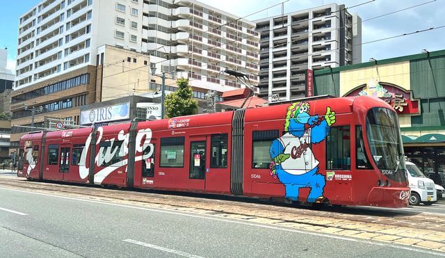 広島電鉄のカープ電車2024、路面電車は主に1号線で運行中