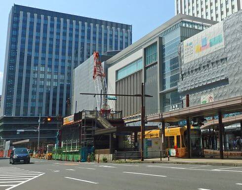 広島駅前 架橋前の様子、広島電鉄の乗り入れ場所