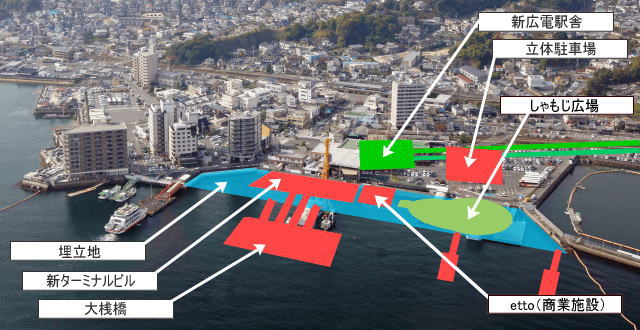 宮島口しゃもじ広場 位置図