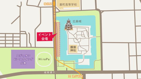 翠ジンソーダpresents行列のできる名店餃子フェス2024 in 広島 会場地図