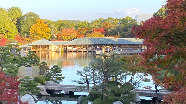 三景園 回廊の俯瞰写真