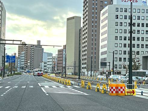 広島電鉄「駅前大橋線」工事の様子