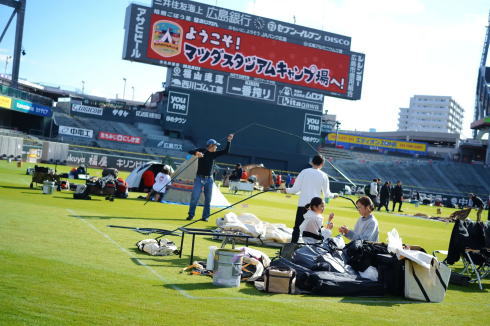 一夜限りのマツダスタジアムキャンプ場 イベント時の様子