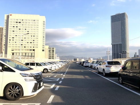 広島駅屋上駐車場の様子