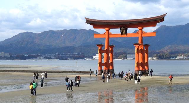 厳島神社の大鳥居も5年かけて大改修