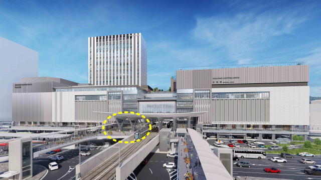 新広島駅ビル工事は、2Fの大屋根部分に突入