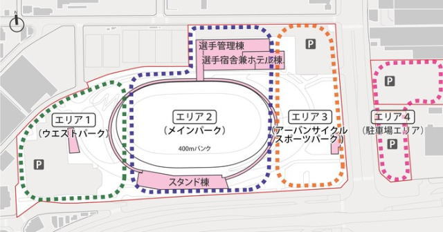 アーバンサイクルパークス広島 エリアマップ