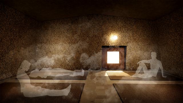 星野リゾート広島初のホテル【界 宮島】石風呂 内部の様子