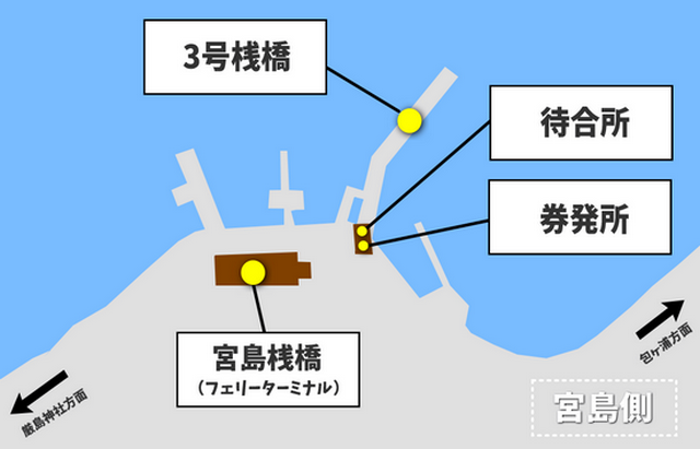 宮島3号桟橋の場所