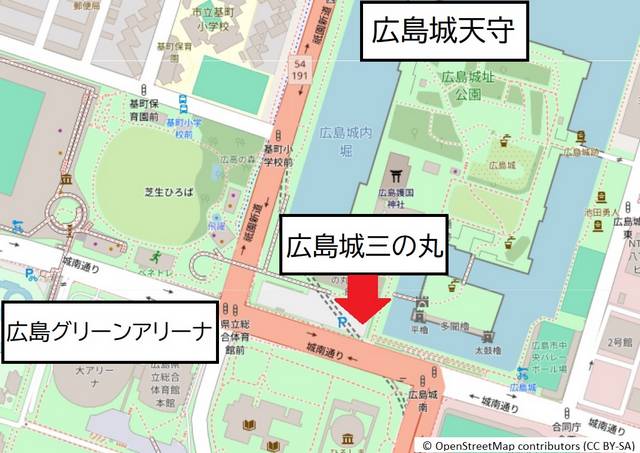 広島城にオーチーコーチー(吉川晃司・奥田民生)の壁画