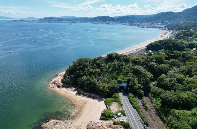 廿日市市大野エリアの海岸線の風景