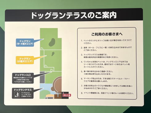 イオンモール広島府中 ドッグランテラス エリアマップ